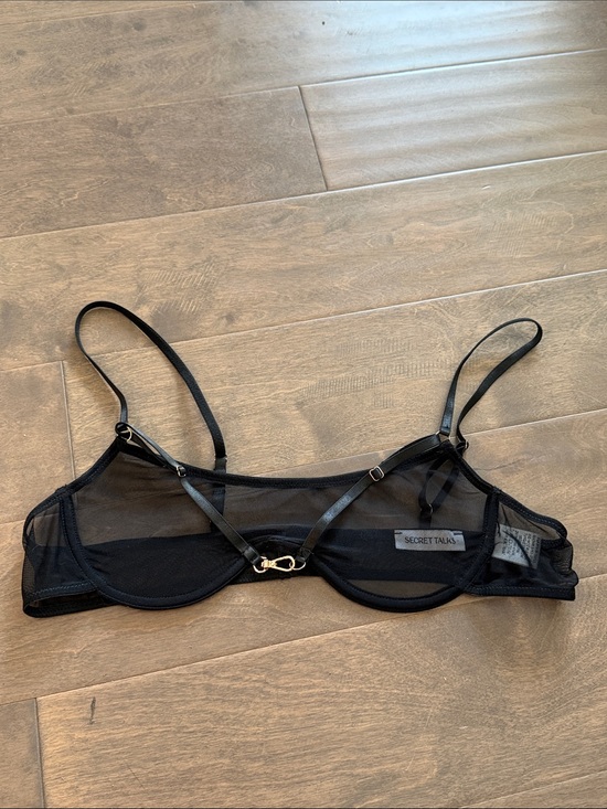 Secret talks Other - Victoria's Secret Black Sheer Mesh Underwire Bra with Strappy Detail